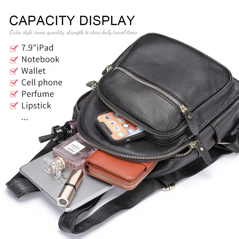 leather backpack purse with high-quality hardware accessories