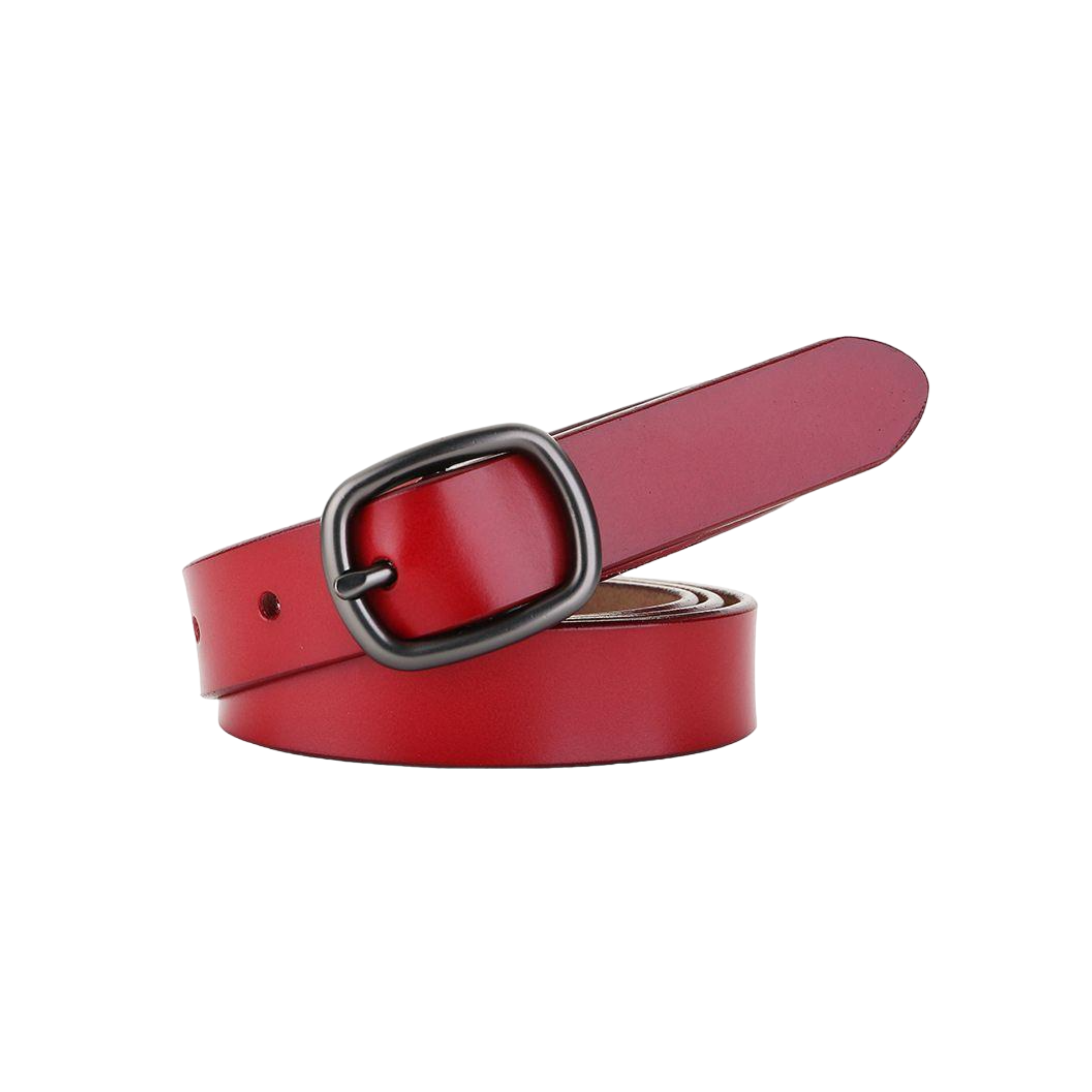 Smooth Leather Belt For Women With Single Buckle, Anni Model - Leather Purse Backpack
