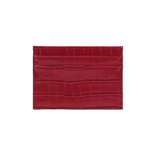 Green Embossed Crocodile Card Holder Italian Leather - Leather Purse Backpack