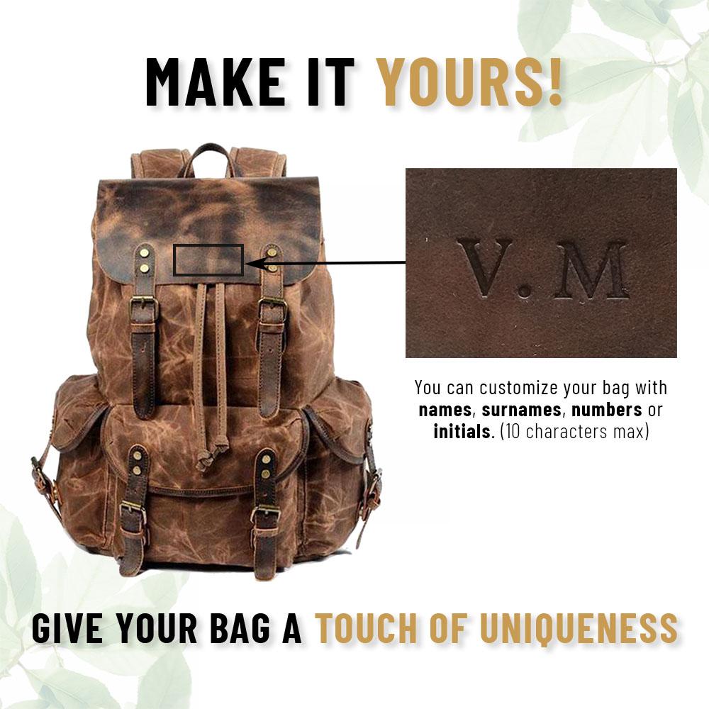 customized leather backpack Elegant Canvas Leather Backpack – Durable, Stylish Bag for Everyday Use Coffee / Yes