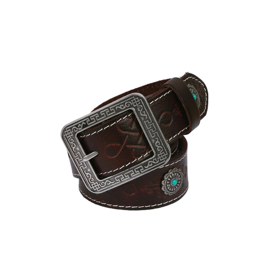 Classic Western Leather Belt For Women, Wauna Model - Leather Purse Backpack