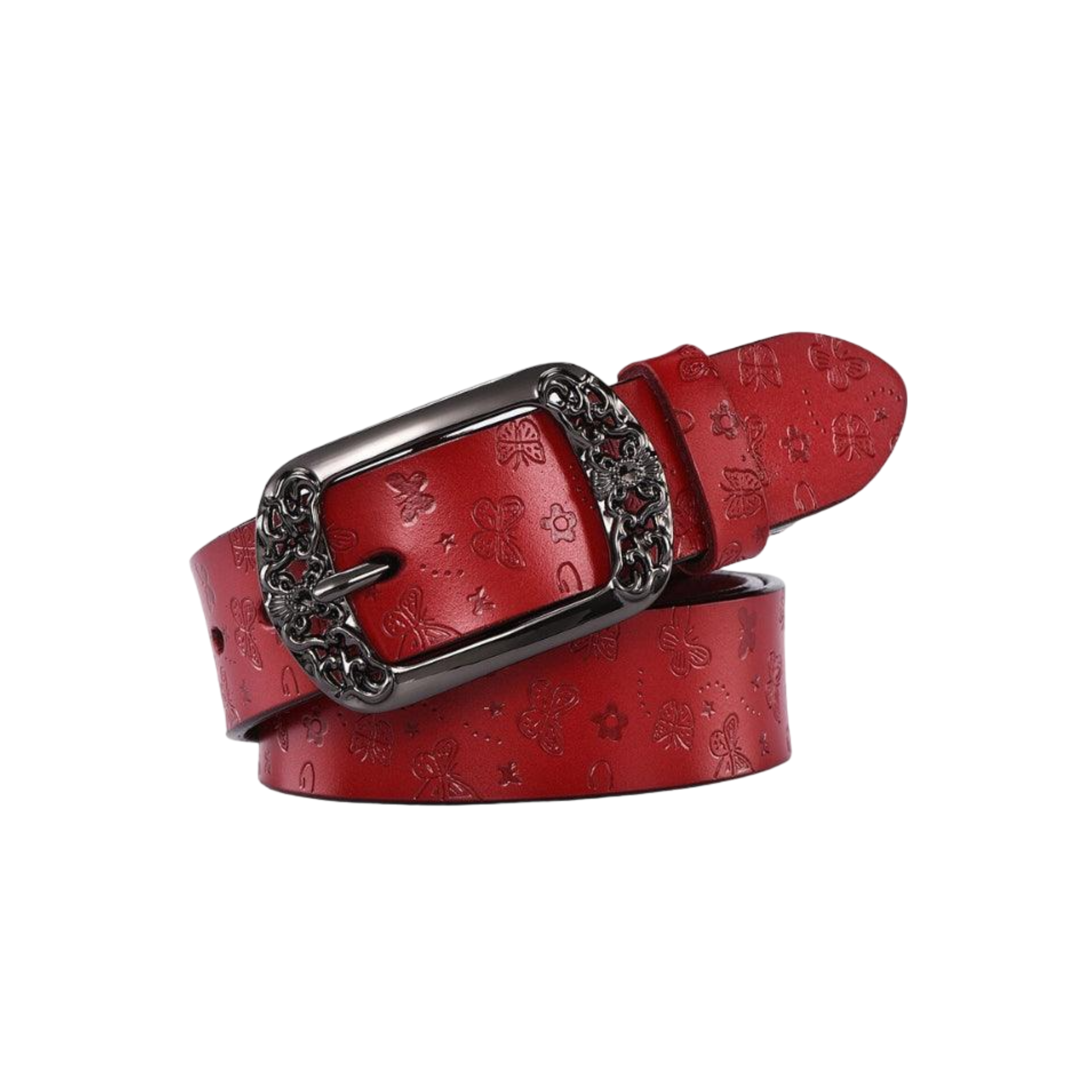 Butterflies Leather Belt For Women, Jasmine Model - Leather Purse Backpack