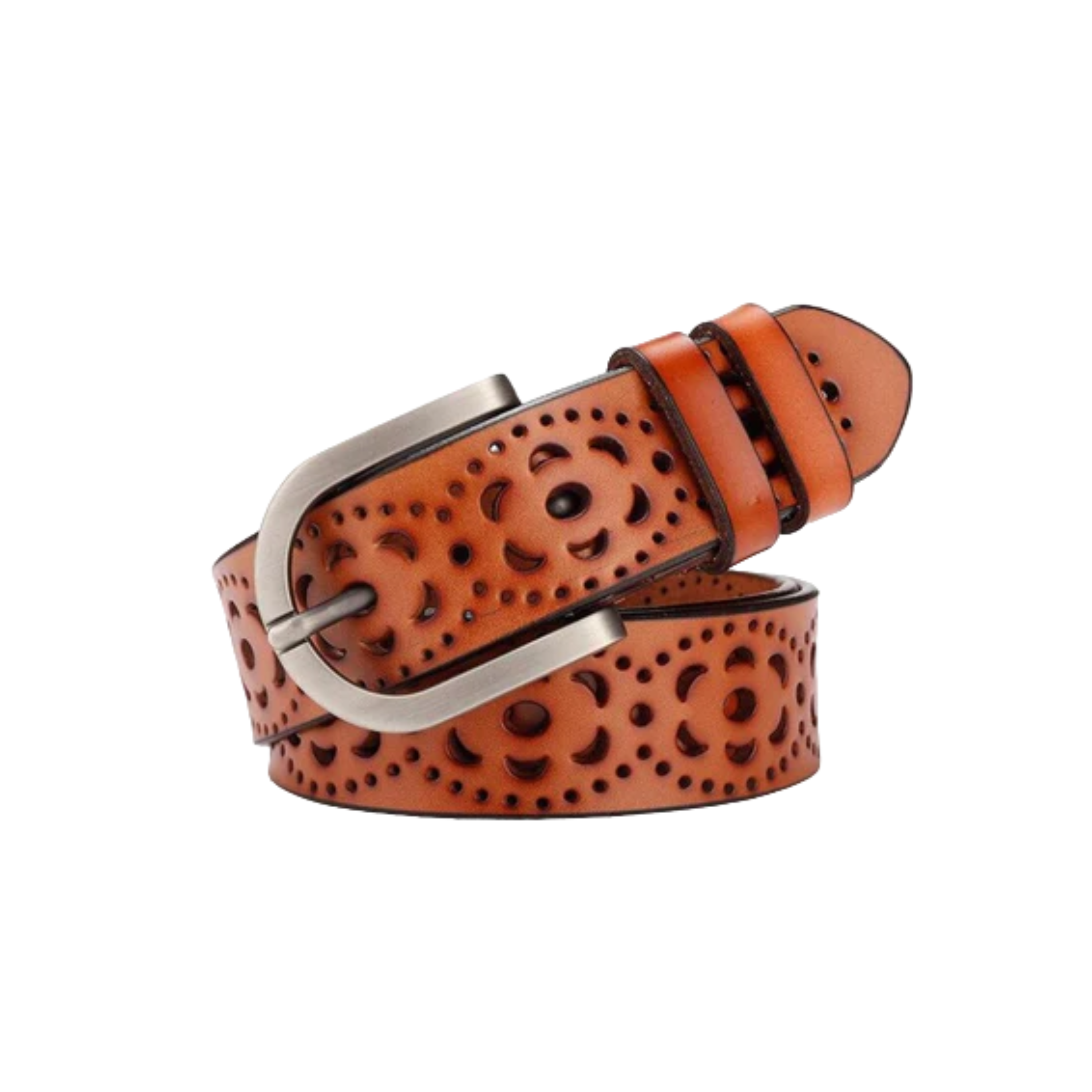 Openwork Fashion Leather Belt For Women, Eteri Model - Leather Purse Backpack