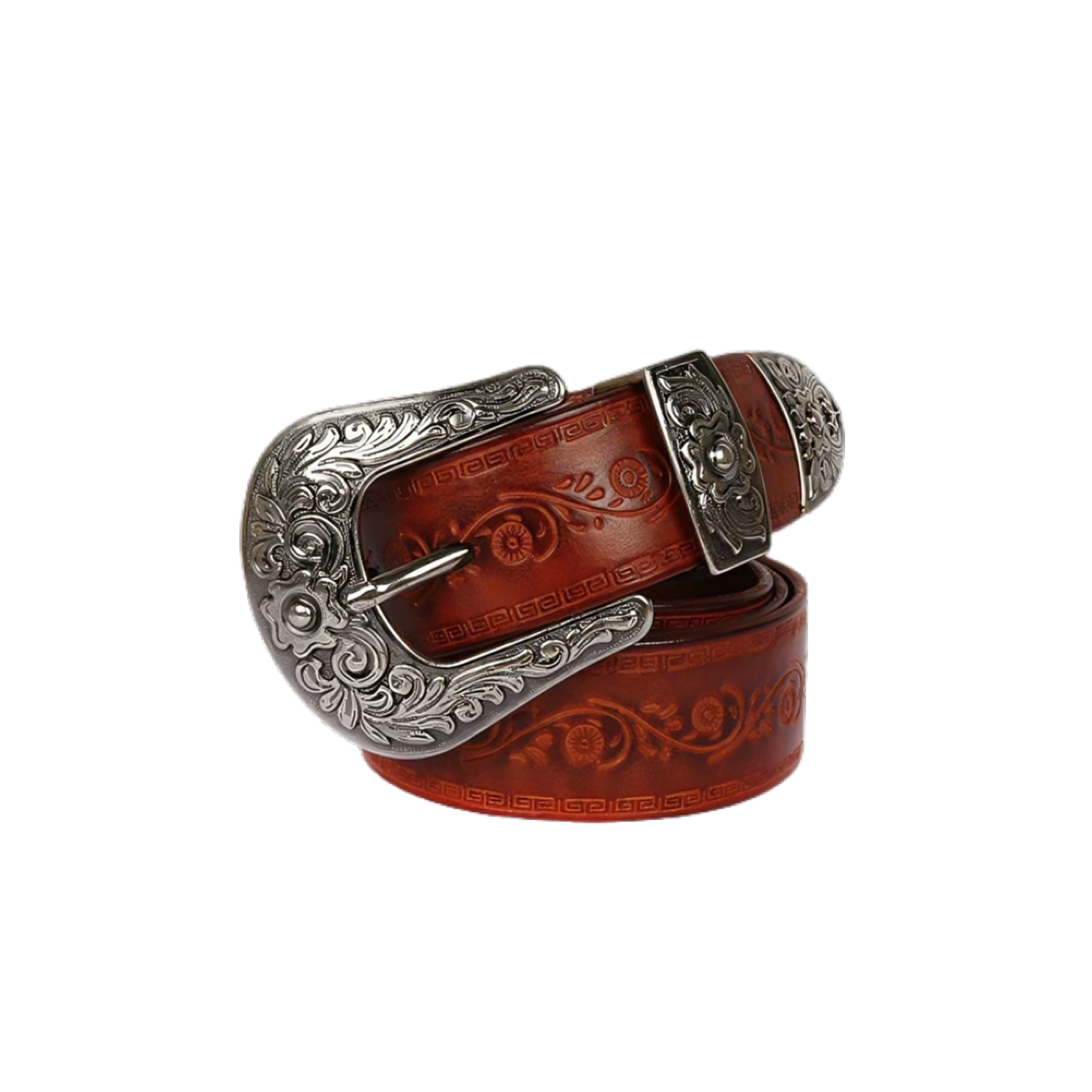 Classic Western Leather Belt For Women, Osyka Model - Leather Purse Backpack