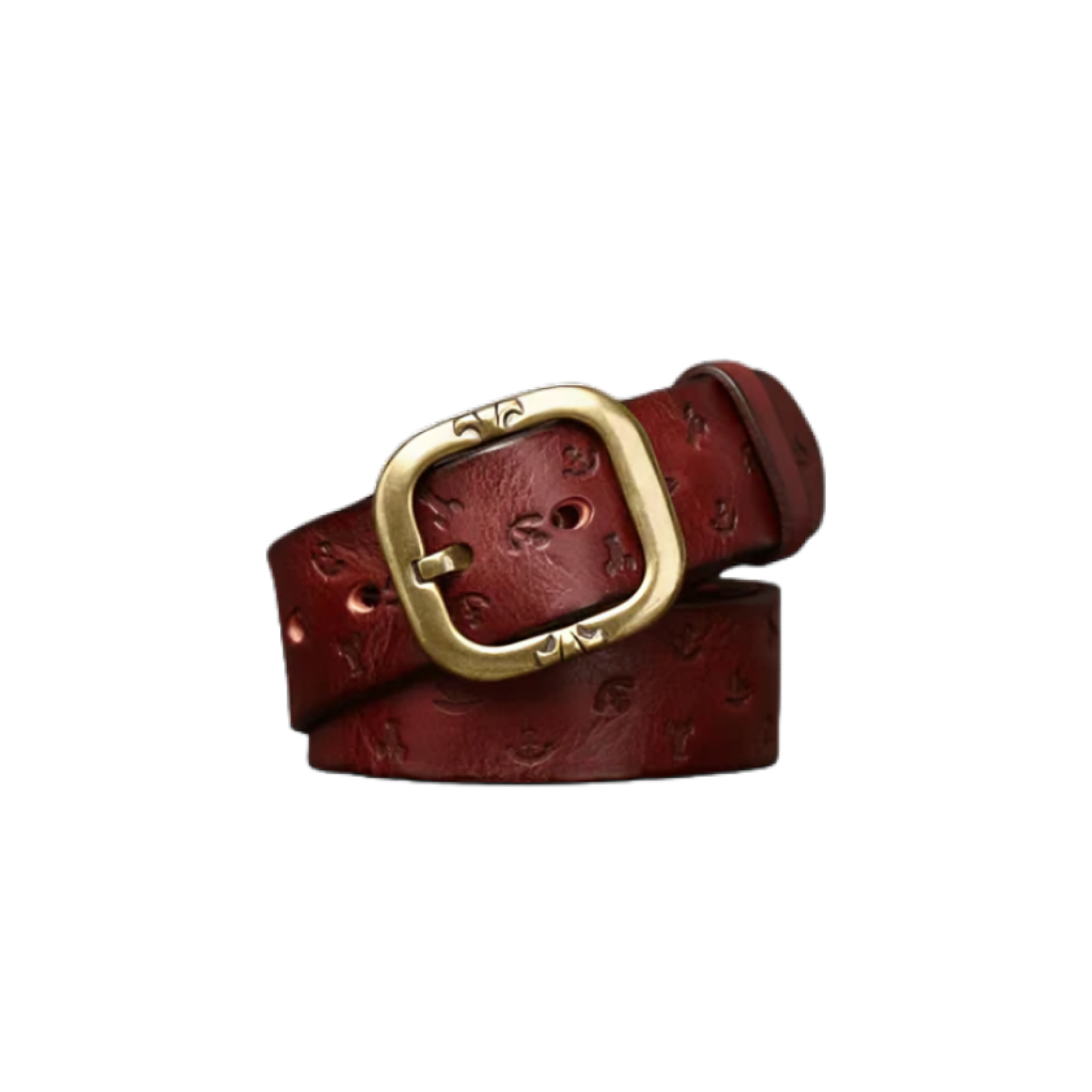 Leather Belt With Marine Patterns For Woman, Kunal Model - Leather Purse Backpack