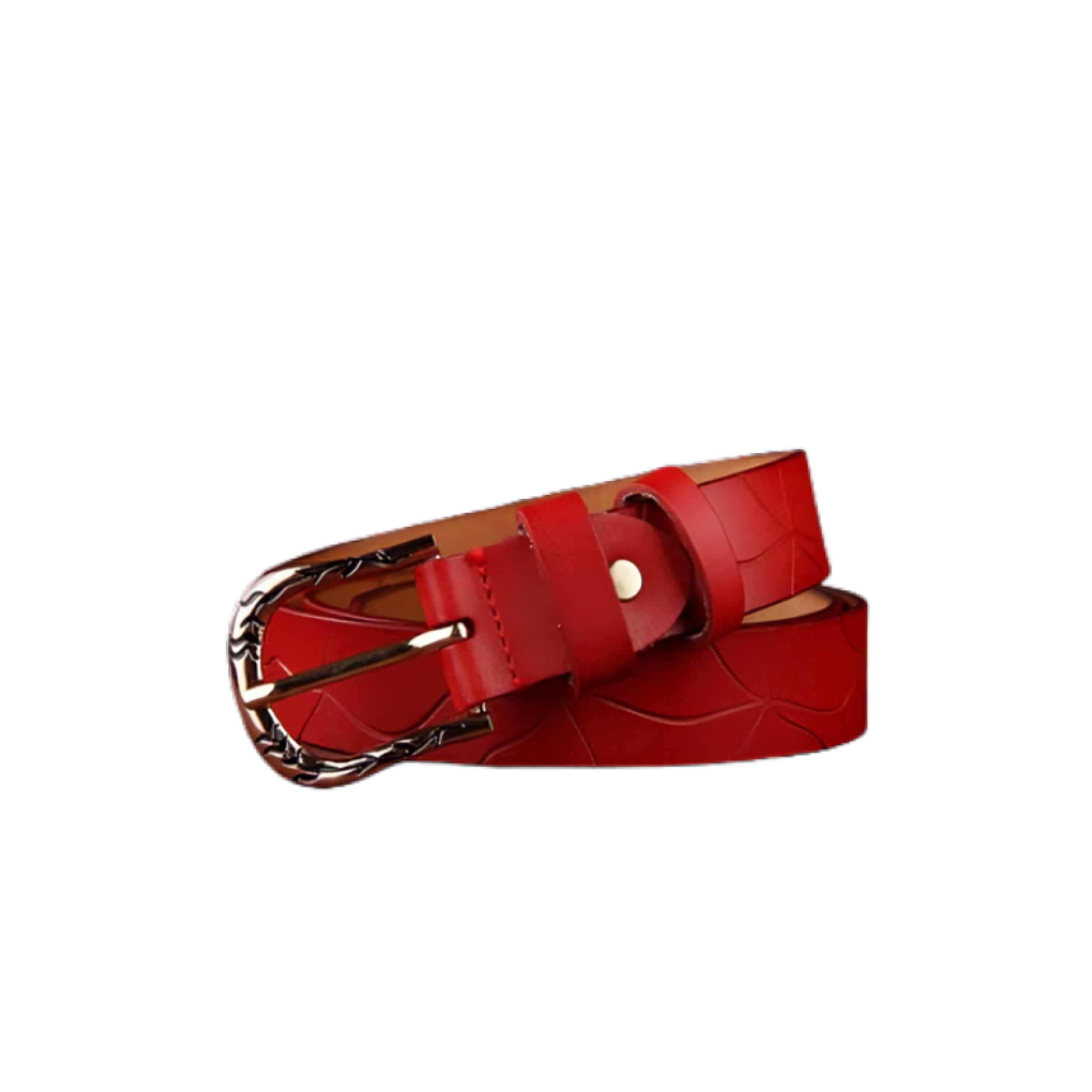 Decorated Leather Belt For Women, Paulina Model - Leather Purse Backpack