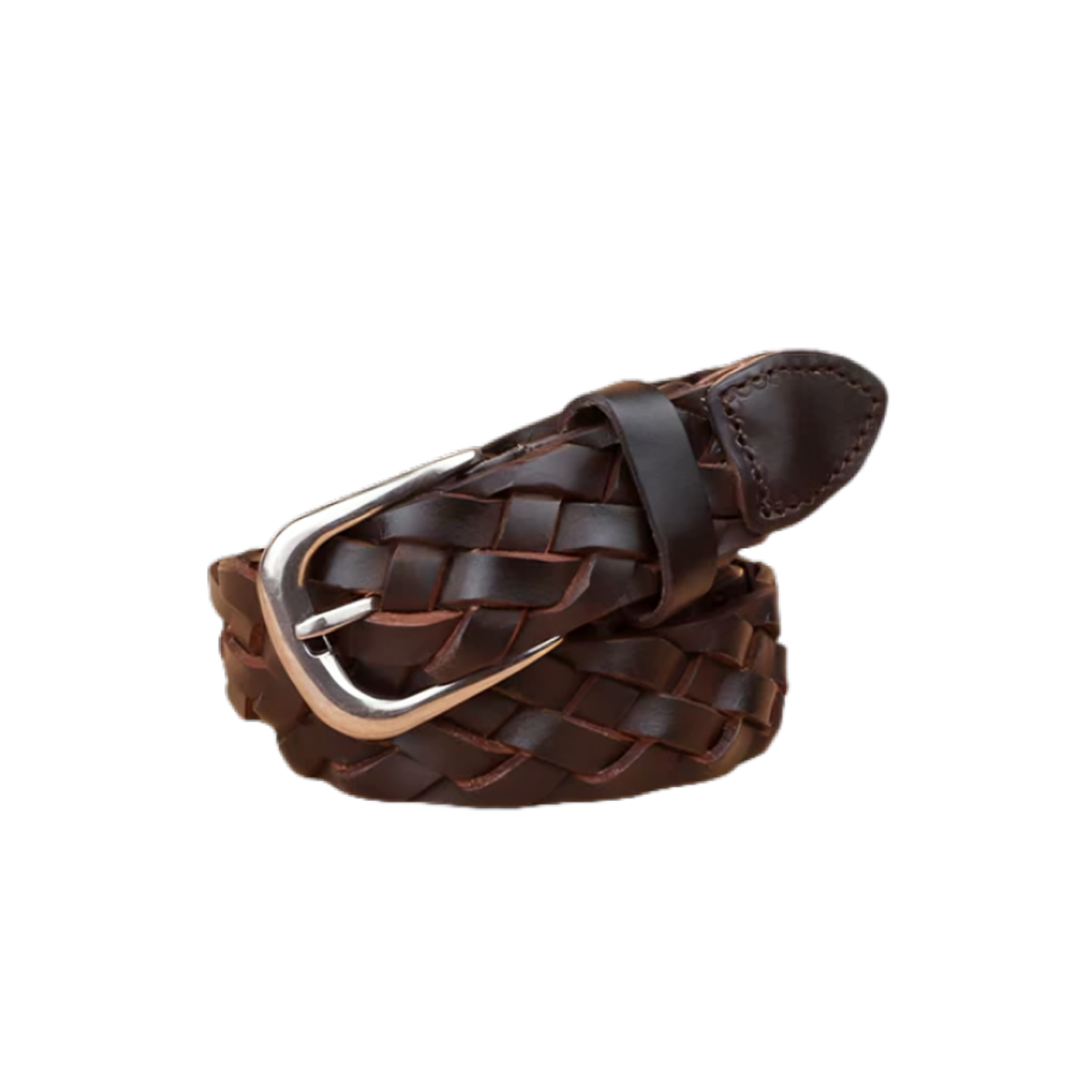 Luxury Braided Leather Belt For Women, Masui Model - Leather Purse Backpack