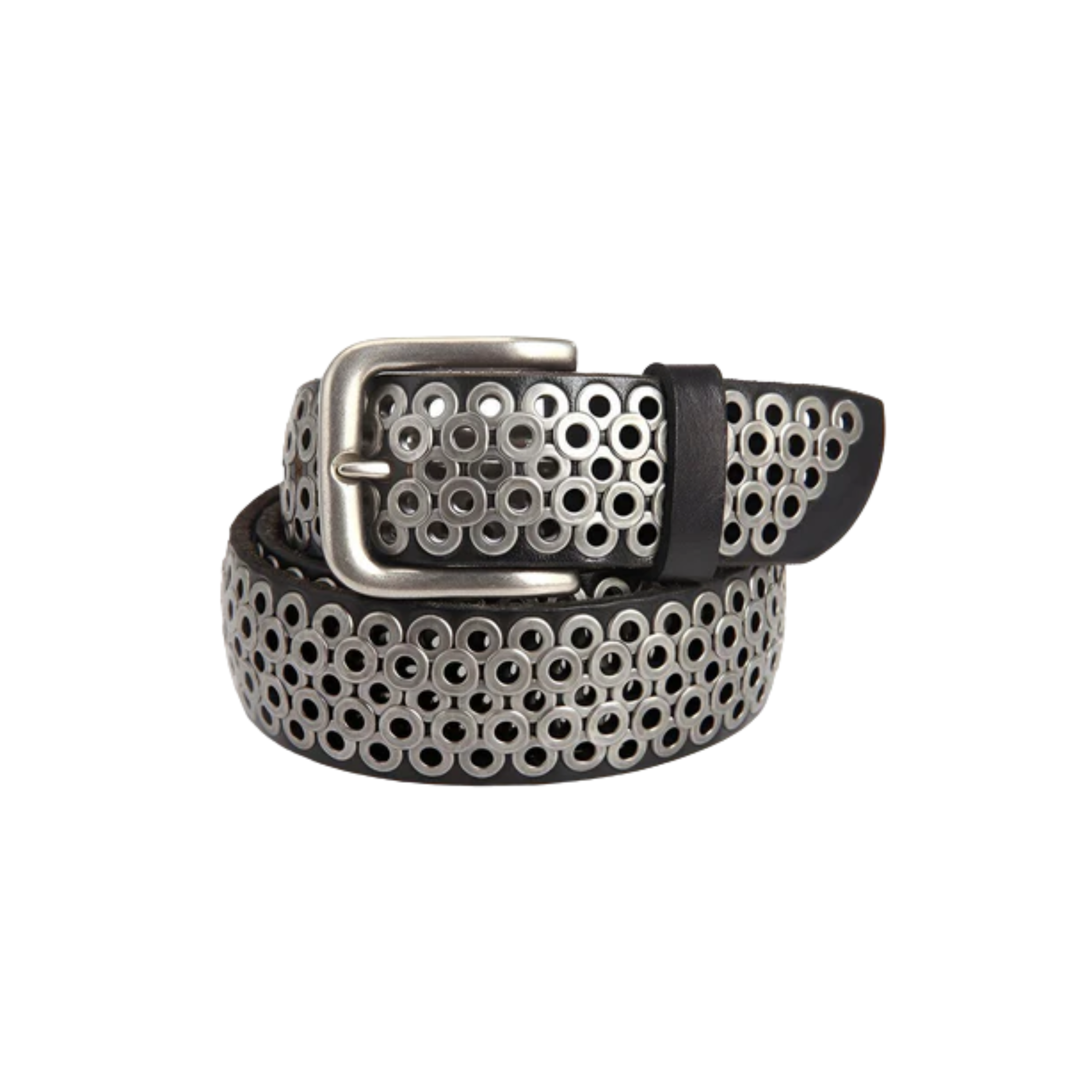 Modern Studded Leather Belt For Women, Ingunn Model - Leather Purse Backpack