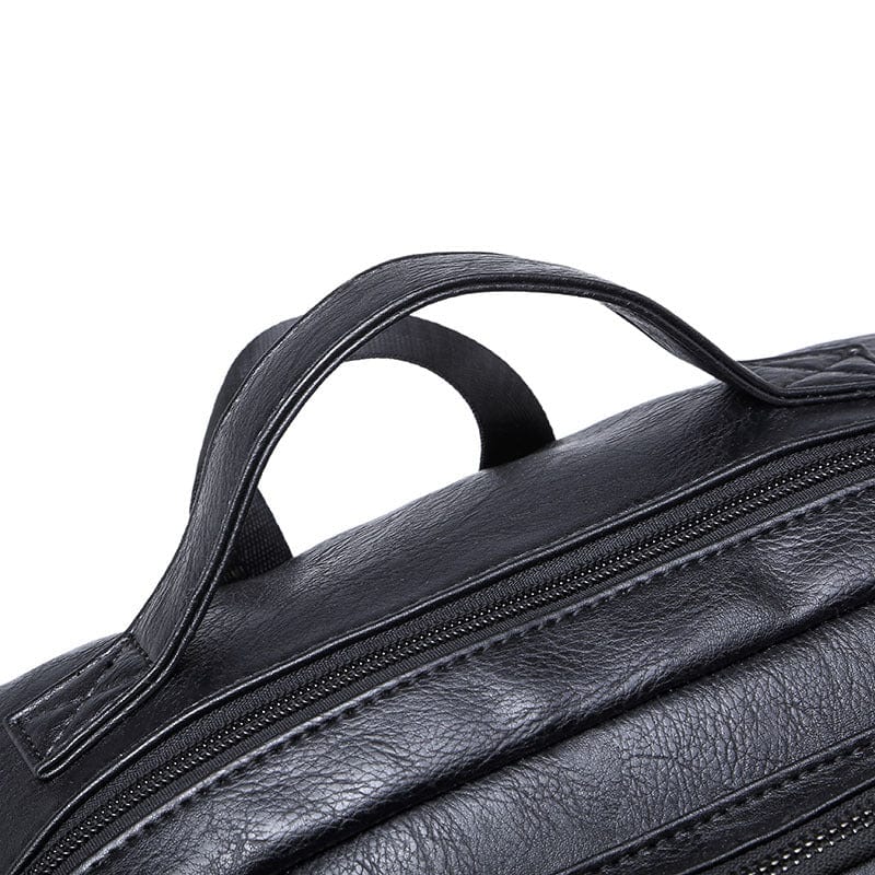 Comfortable fashion black leather backpack for him