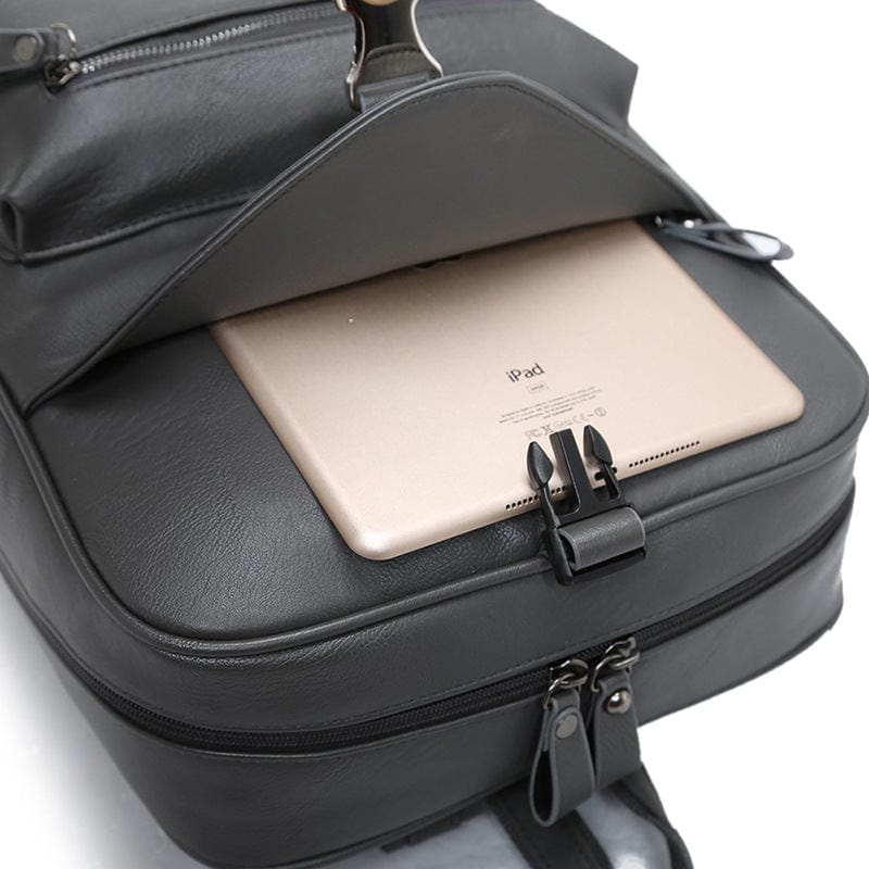 High-end modern style leather backpack with exclusive features