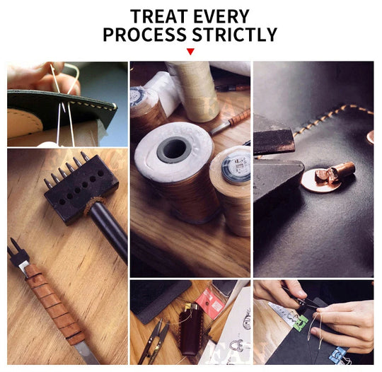 Genuine Leather Key Wallet, Double Zipper Key Organizer Pouch
