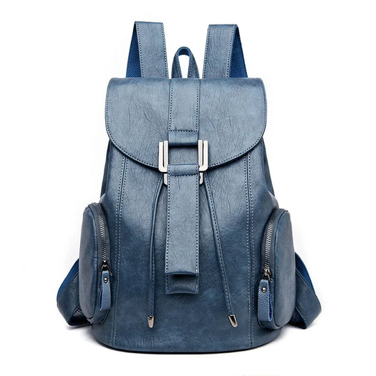 Women’s Leather Backpack, Fashion Large Capacity School Bag