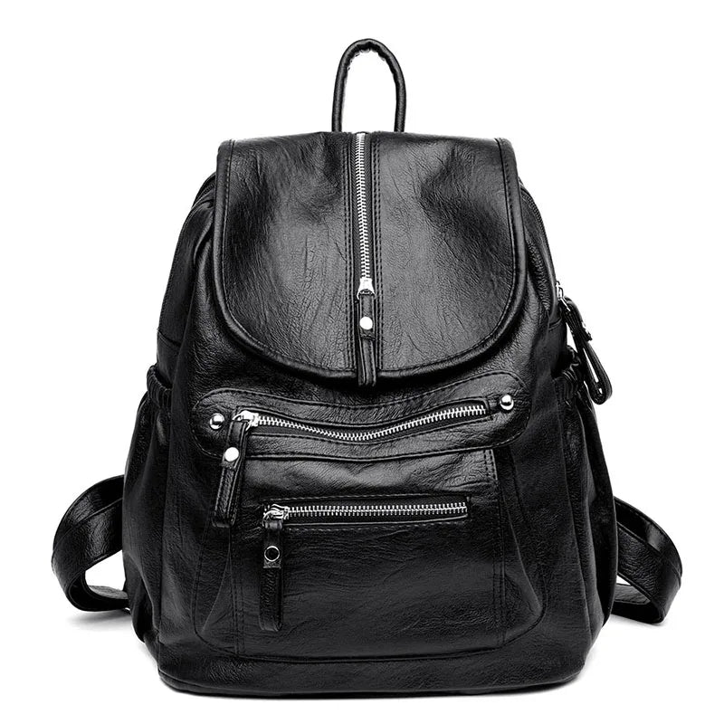 Women’s Vintage Leather Backpack, High Quality Travel School Bag