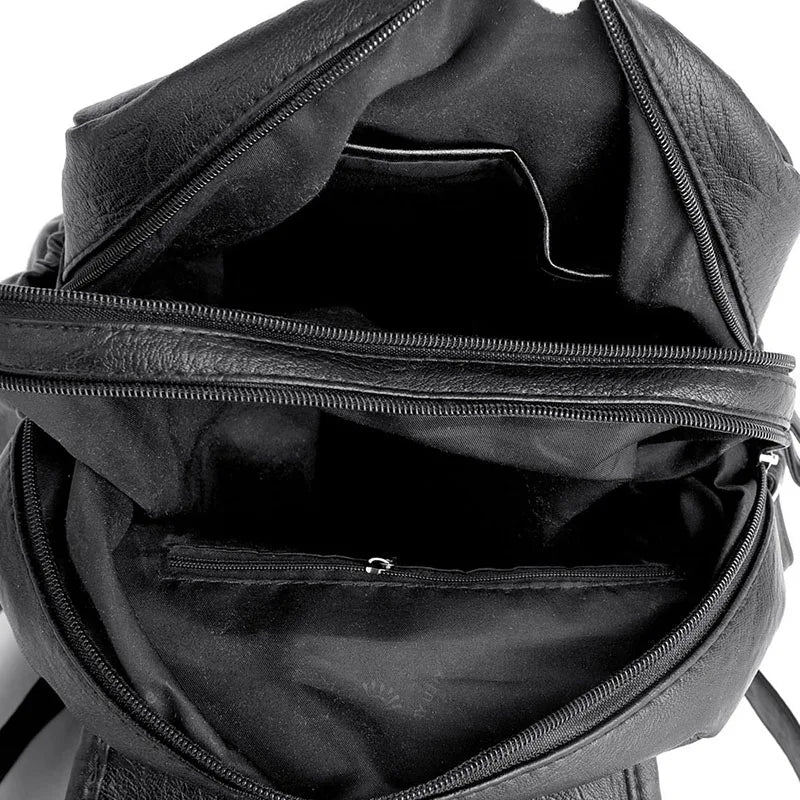 Women’s Vintage Leather Backpack, High Quality Travel School Bag