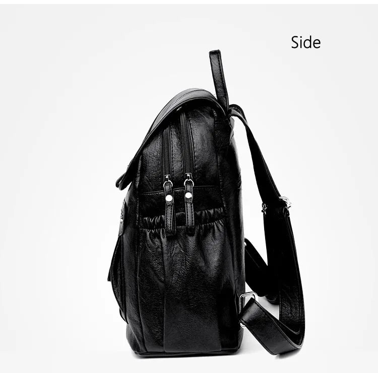 Women’s Vintage Leather Backpack, High Quality Travel School Bag