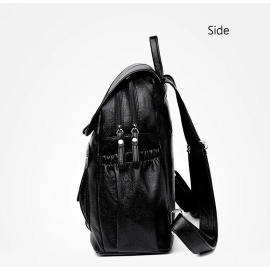 Women’s Vintage Leather Backpack, High Quality Travel School Bag