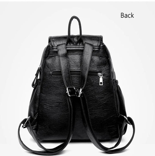 Women’s Vintage Leather Backpack, High Quality Travel School Bag
