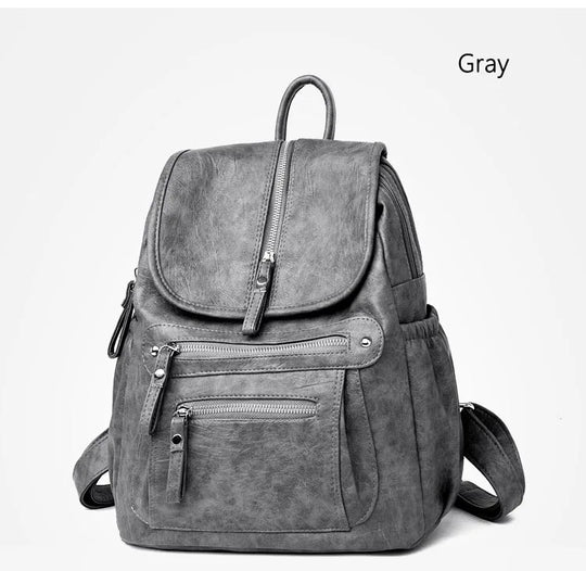 Women’s Vintage Leather Backpack, High Quality Travel School Bag