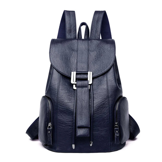 Women’s Leather Backpack, Fashion Large Capacity School Bag
