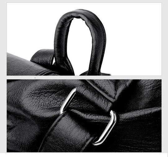 Women’s Vintage Leather Backpack, High Quality Travel School Bag