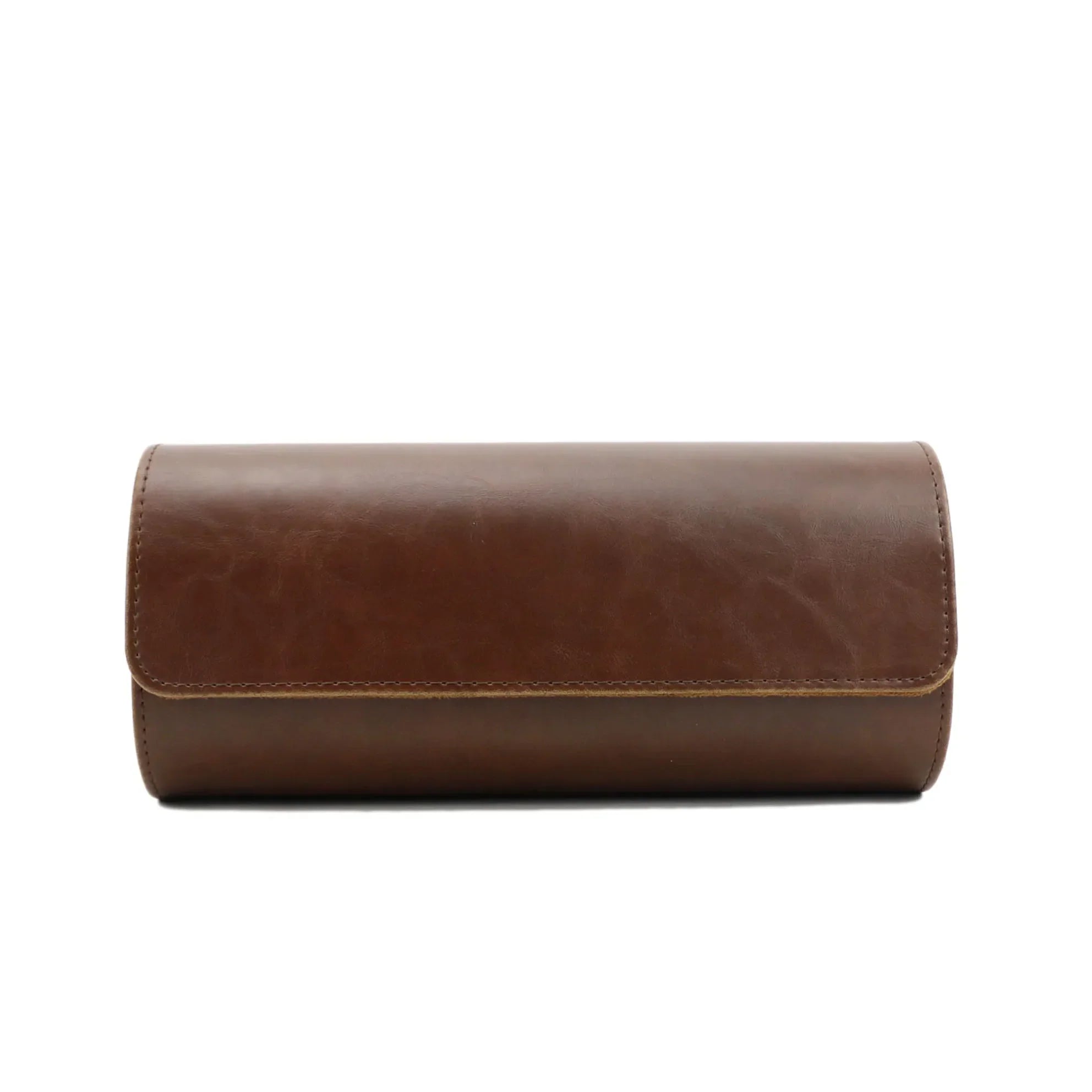 Elegant Brown Watch Case for 3 Watches - Leather Purse Backpack