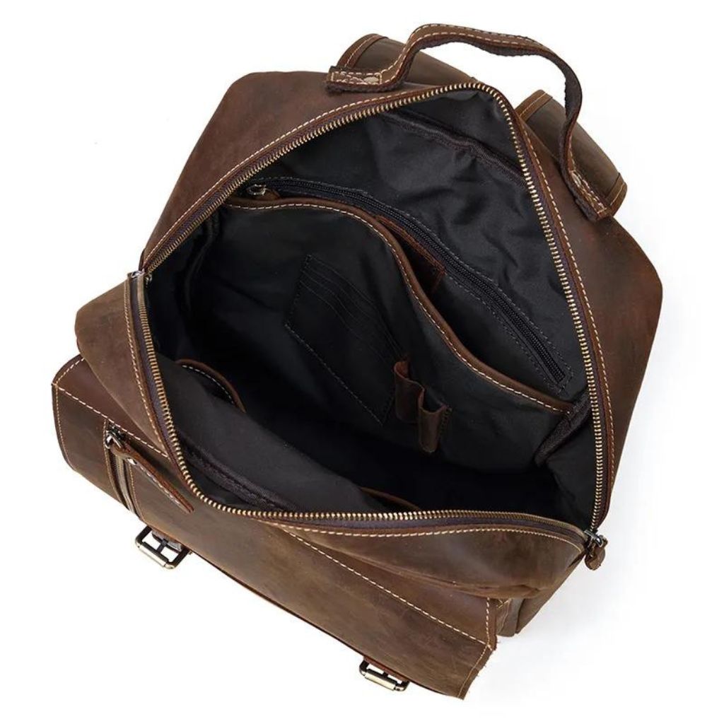 Men's and women's retro-inspired vintage leather backpack
