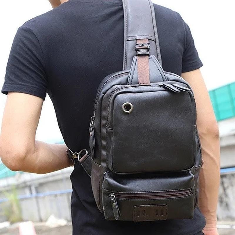 Elegant designer leather backpack for urban commuting