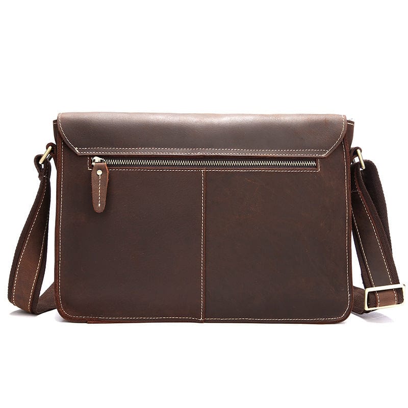 Classic brown leather crossbody purse for him