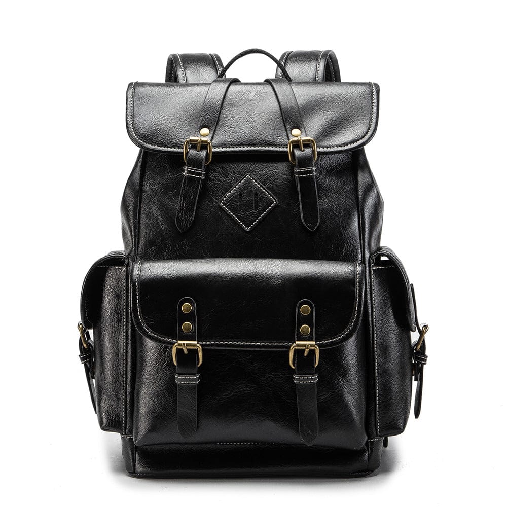 Fashionable designer leather backpack with vintage charm