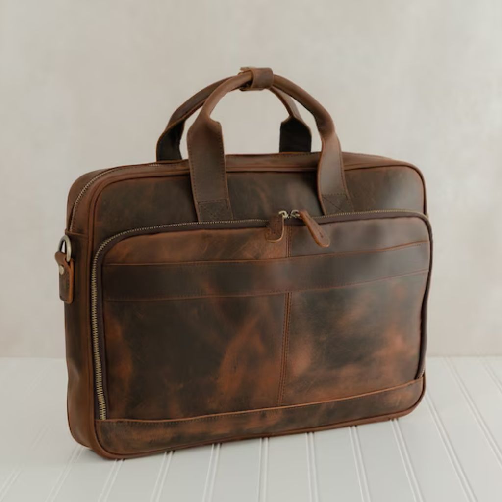 Fashion-forward brown soft leather crossbody bag