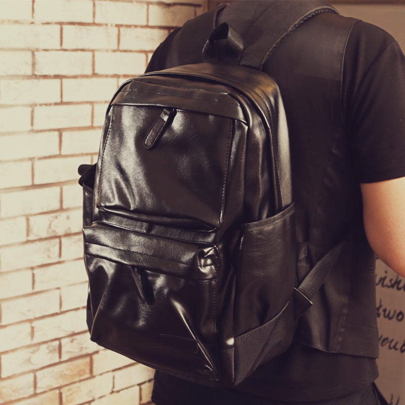 Sophisticated unisex leather backpack with a touch of opulence