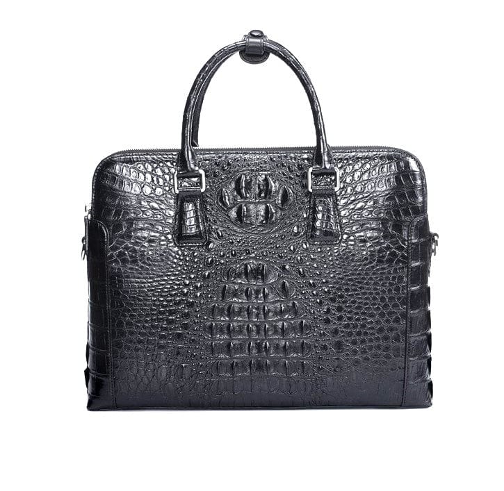 Genuine Croc Leather Men's Business Briefcase / 14" Laptop Bag - Leather Purse Backpack