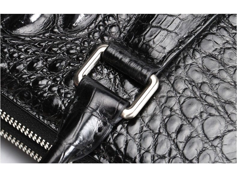 Genuine Croc Leather Men's Business Briefcase / 14" Laptop Bag - Leather Purse Backpack