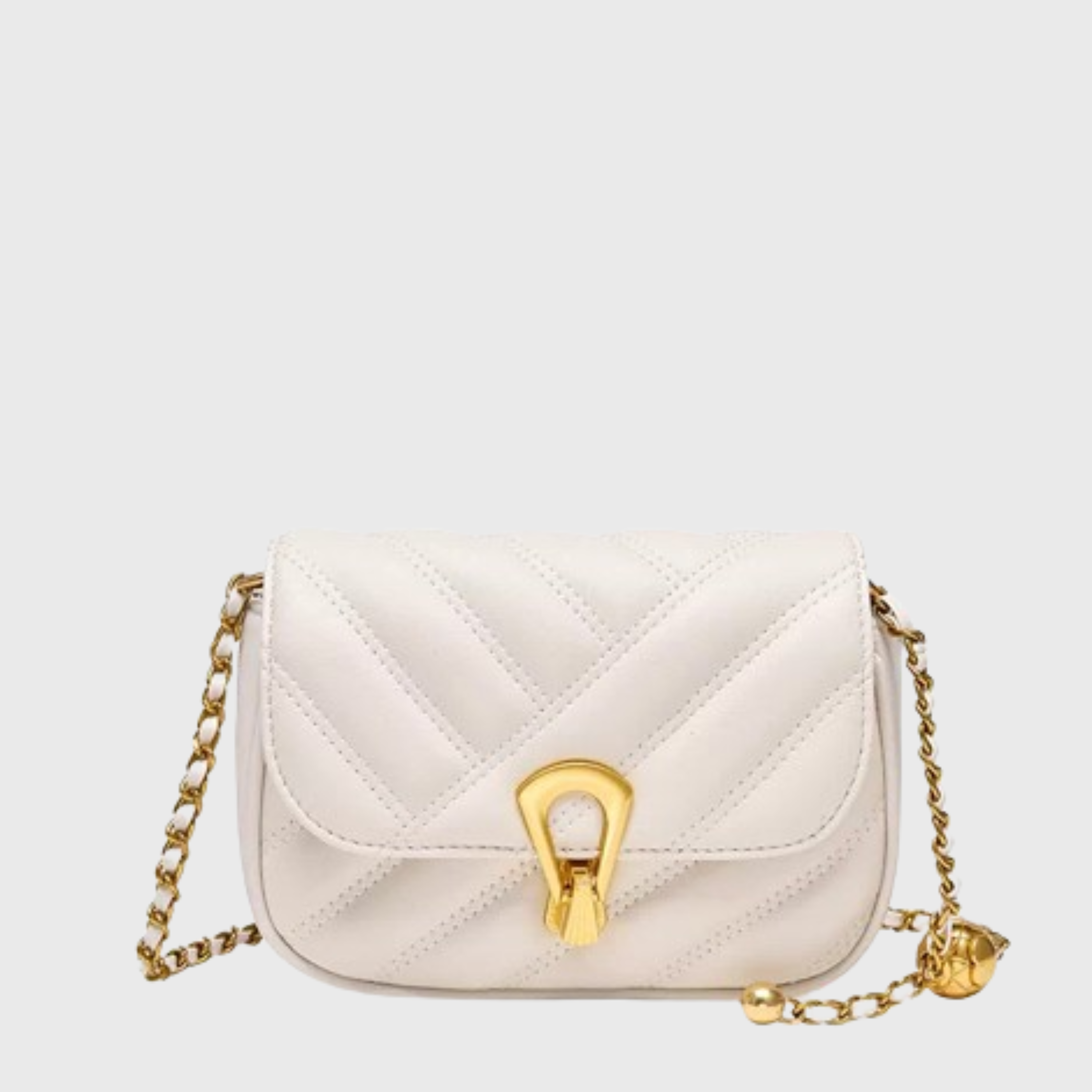 Stylish flap quilting leather crossbody purse