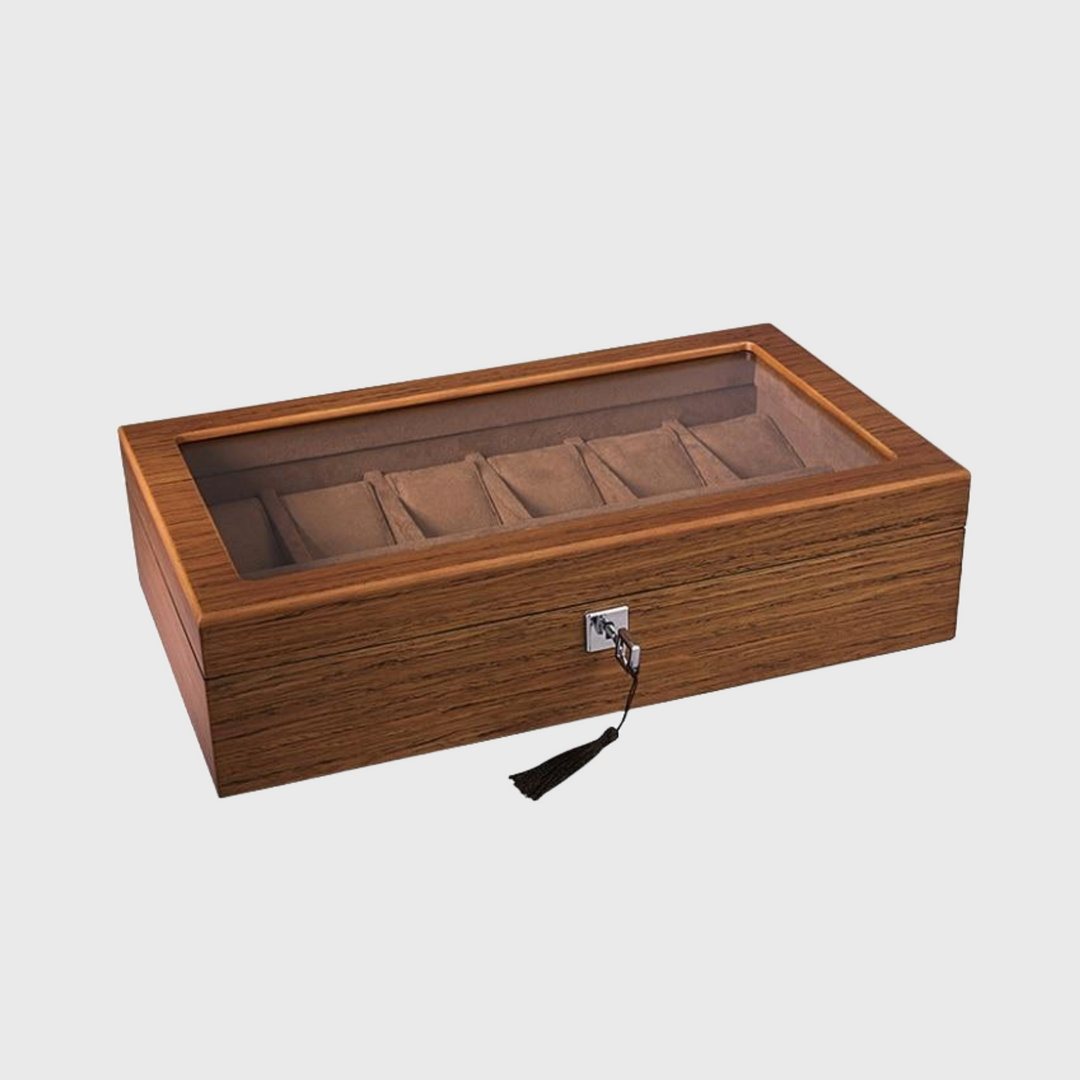 Wood Watch Storage Box with Key Locker