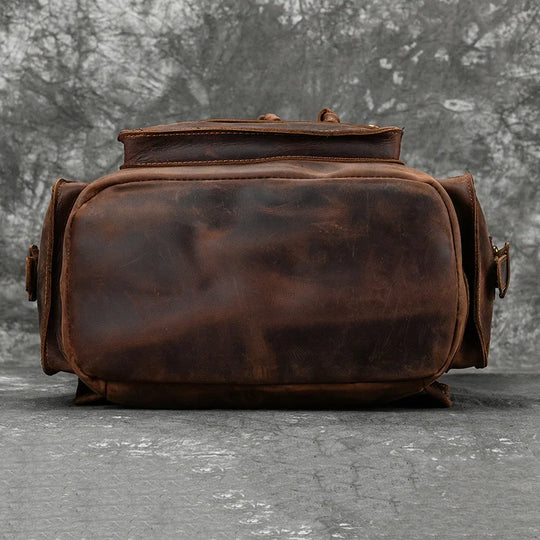 Men’s Genuine Leather Backpack, 17" Laptop Large Travel Bag