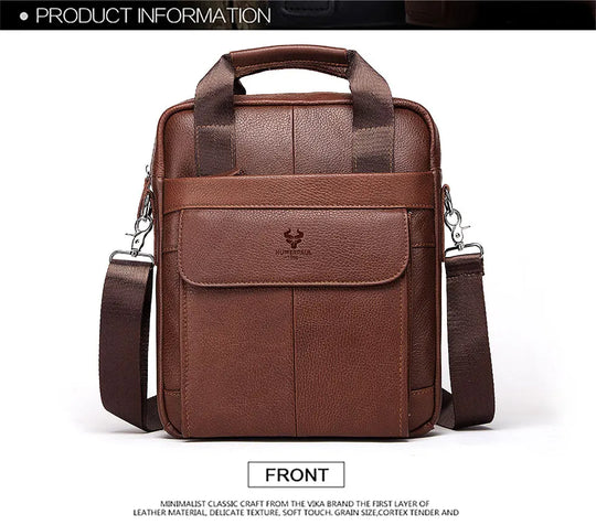 Men’s Genuine Leather Crossbody Bag, Business Travel Messenger