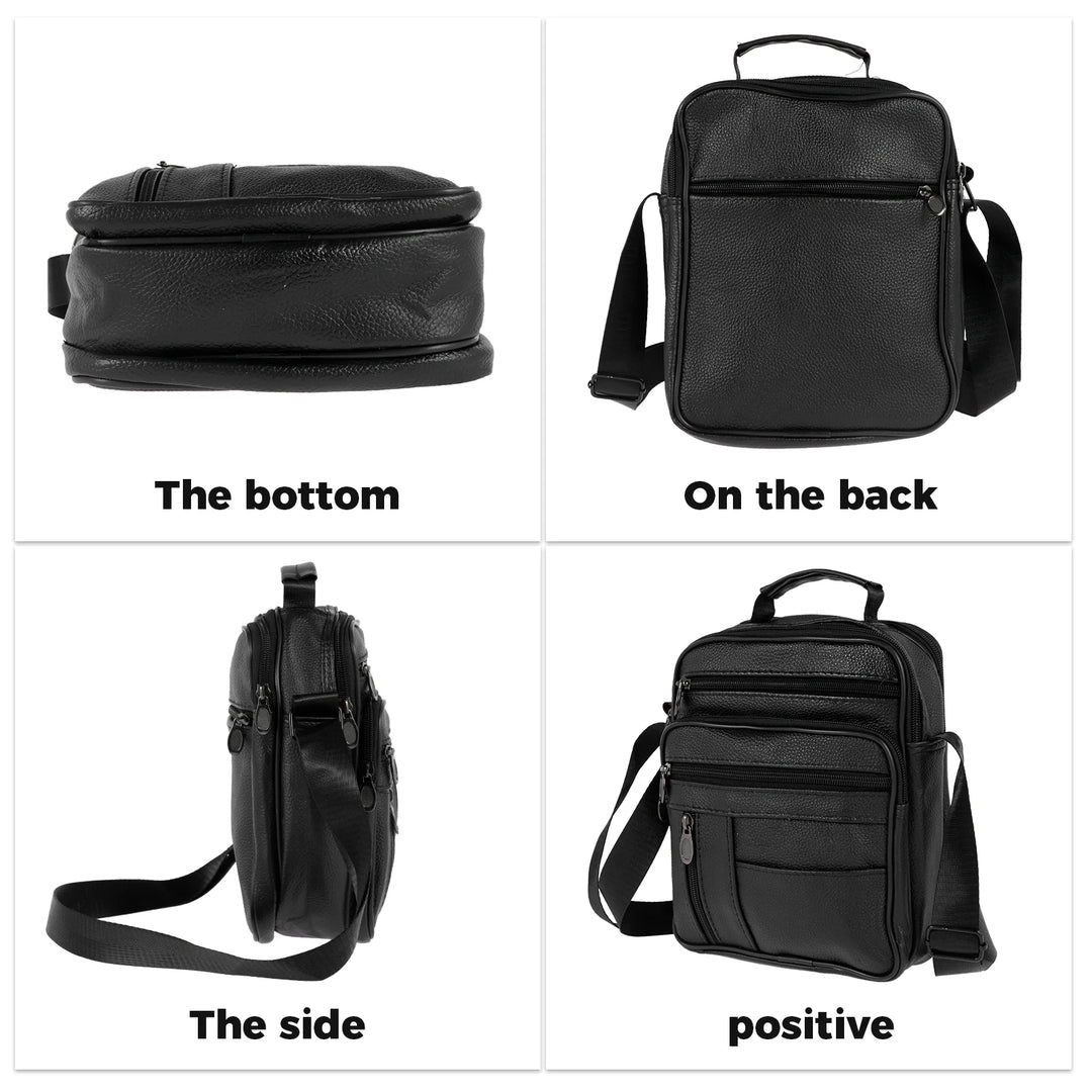 Men’s Leather Crossbody Chest Bag, Small Shoulder Daypack