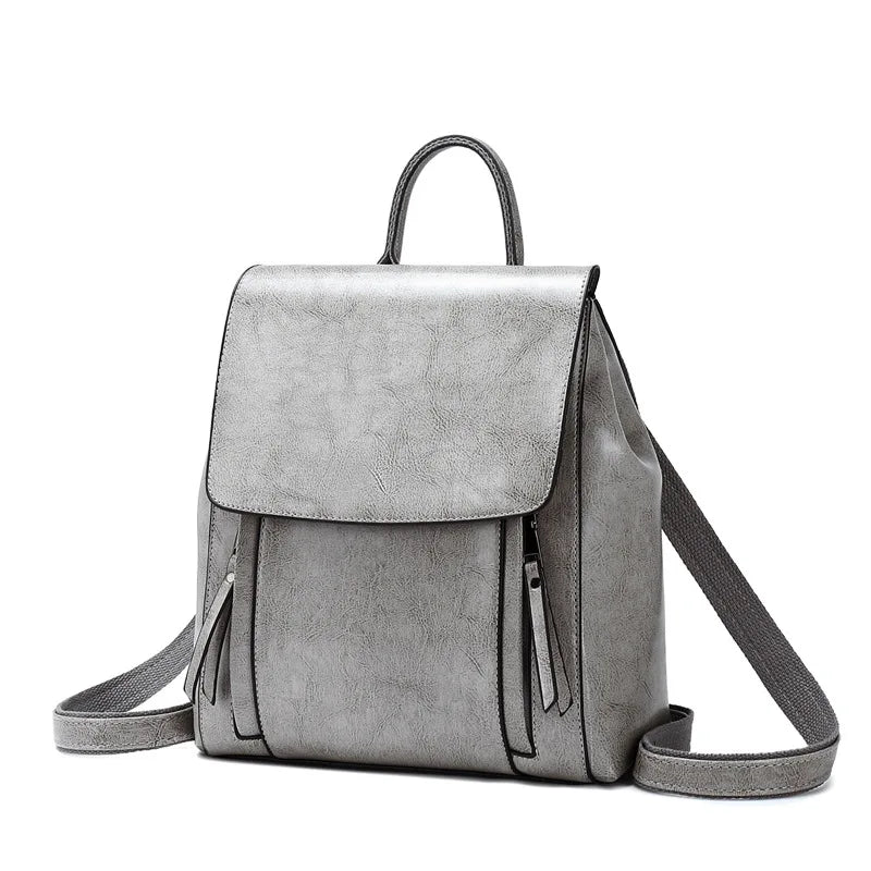 Women’s Genuine Leather Backpack, Crossbody School Laptop Bag