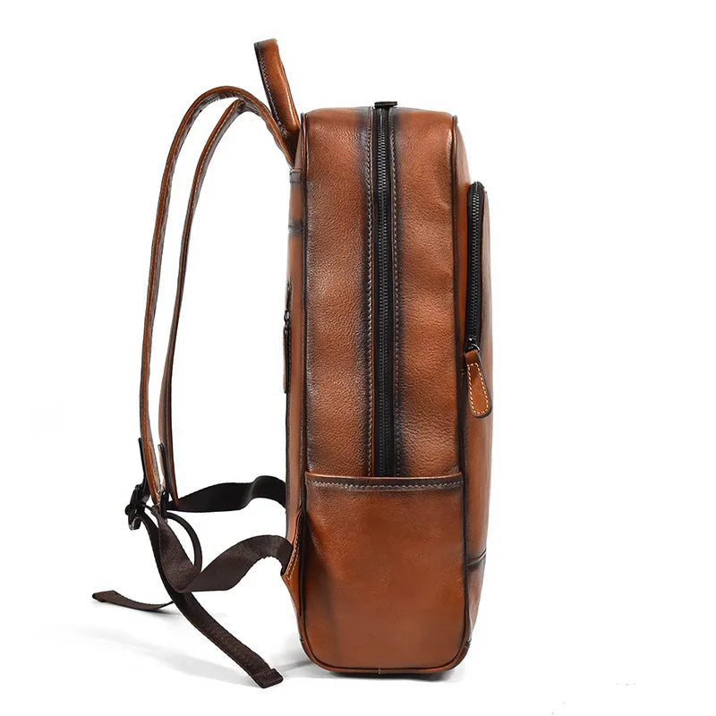 Men’s Leather Backpack, Large Laptop Travel Designer Daypack