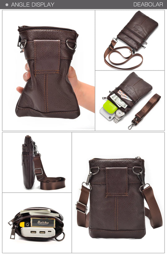 Men’s Genuine Leather Crossbody Bag, Business Messenger