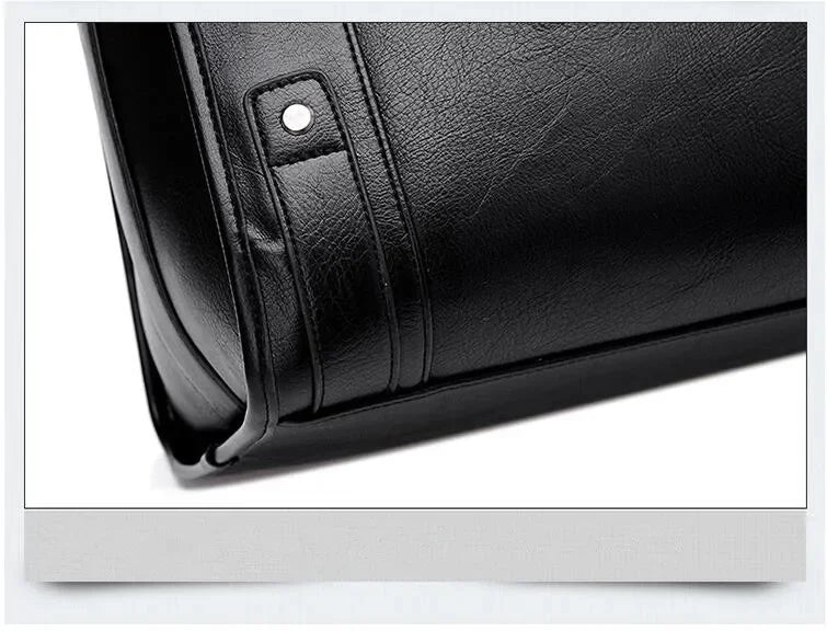 Luxury Leather Men's Briefcase, Business Laptop Bag 14–15.6" Messenger