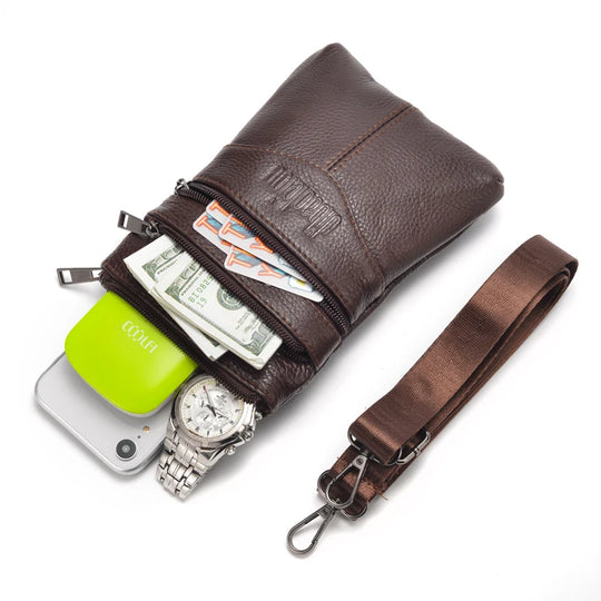 Men’s Genuine Leather Crossbody Bag, Business Messenger