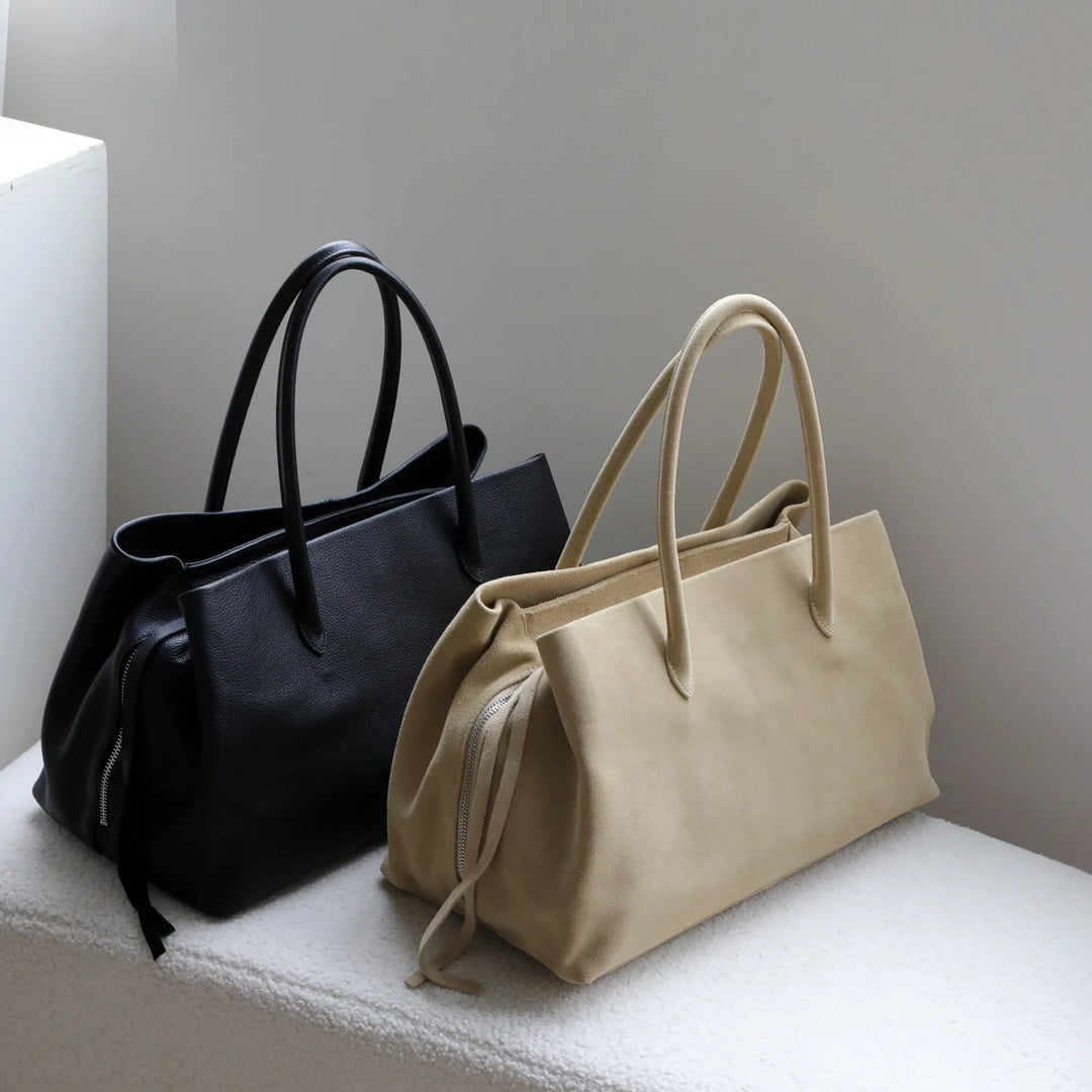 Women’s Genuine Leather Tote Bag, Vintage Luxury Designer Handbag