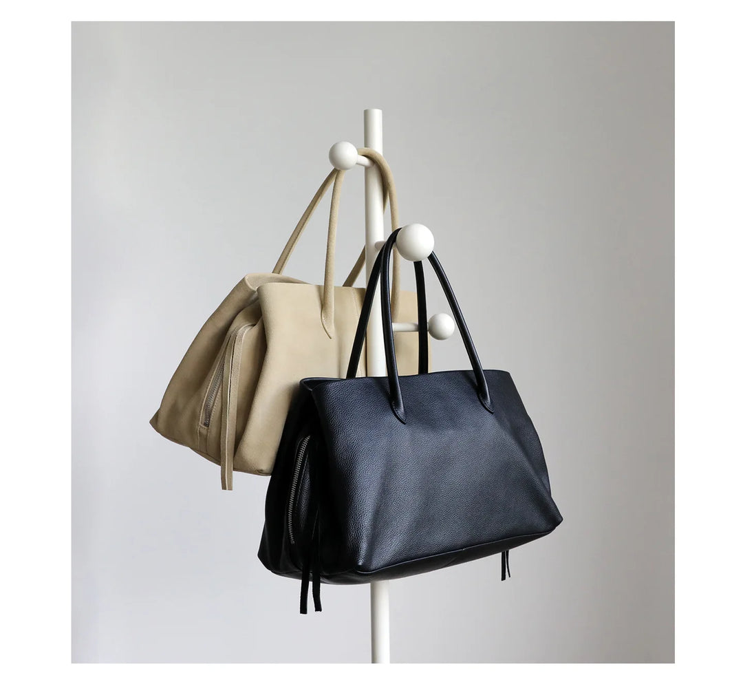 Women’s Genuine Leather Tote Bag, Vintage Luxury Designer Handbag