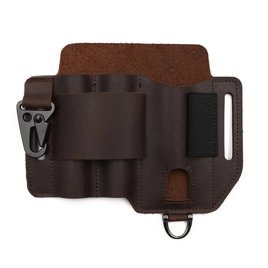 Genuine Leather Tactical Waist Pack, EDC Outdoor Tool Pouch