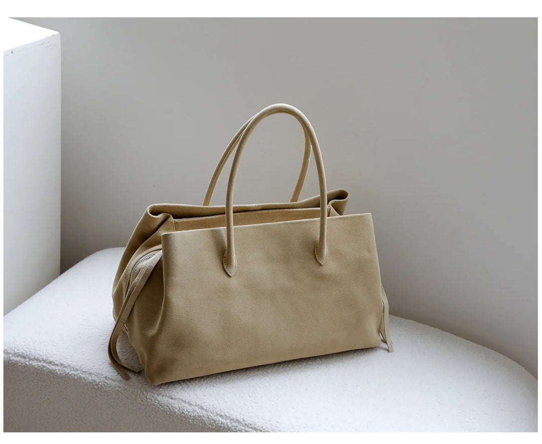 Women’s Genuine Leather Tote Bag, Vintage Luxury Designer Handbag
