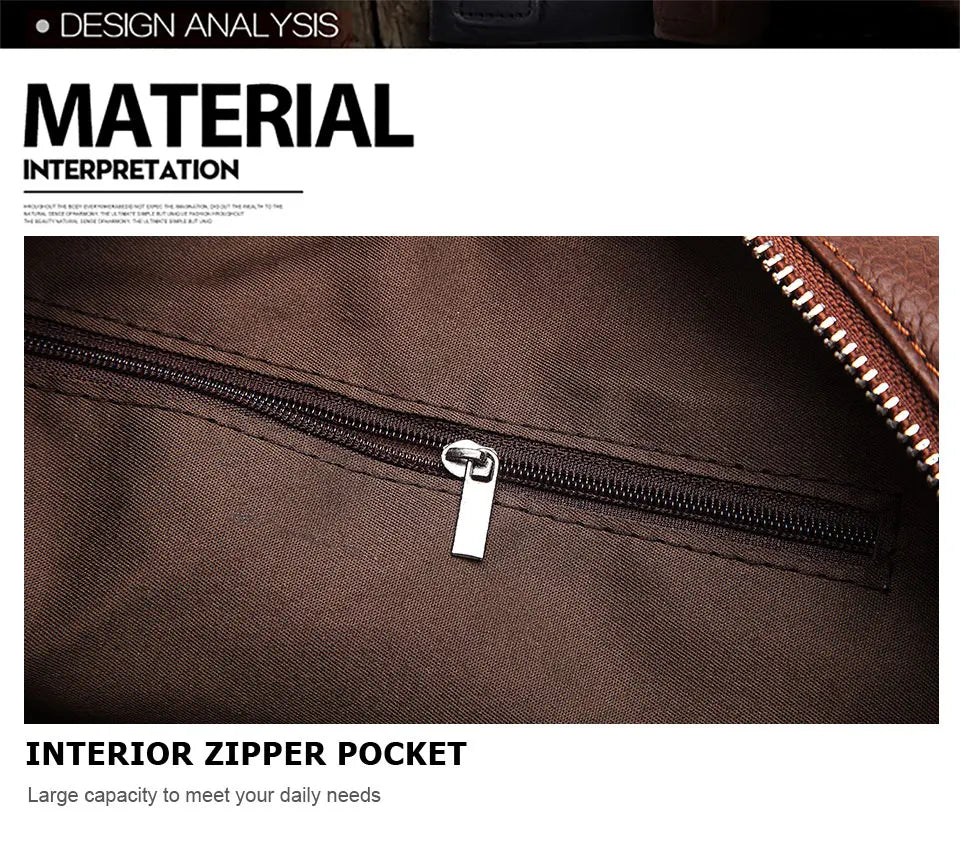 Men’s Genuine Leather Crossbody Bag, Business Travel Messenger