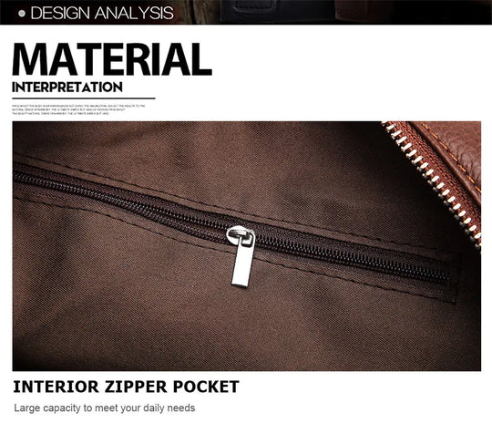 Men’s Genuine Leather Crossbody Bag, Business Travel Messenger