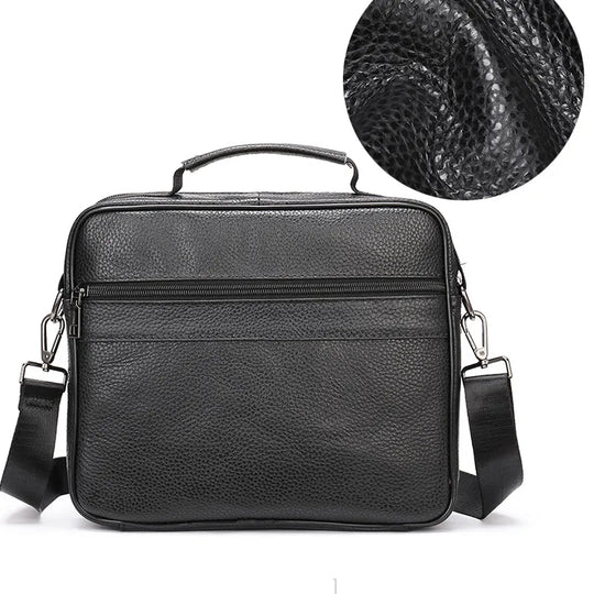 Men’s Genuine Cowhide Leather Shoulder Bag, Business Messenger